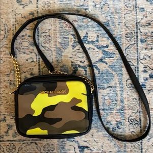 Michael Kors Camo Crossbody Bag in Acid Lemon